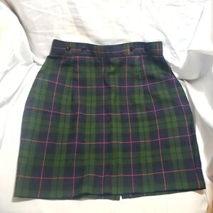 Vintage String Bean Schoolgirl Tartan Plaid Skirt Blue Green Red Girls Size 10